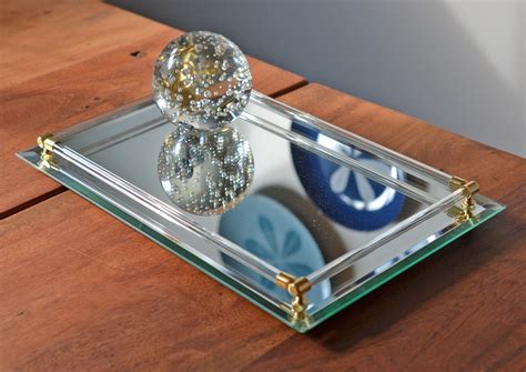 vintage mirror perfume tray